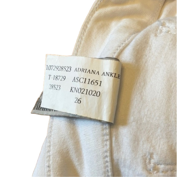26” waist Mavi Adrianna stretch white ankle mid  rise super skinny jeans. - Picture 8 of 9